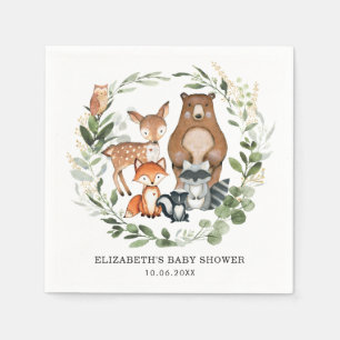 Serviette En Papier Bois doux Animaux Verdure botanique Or