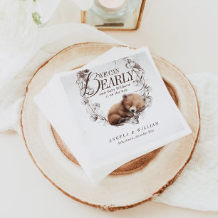 Serviette En Papier Bois Nous pouvons attendre le Baby shower d'hiver