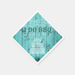 Serviette En Papier Bois Rustique I Do BQ Couples Douche Mariage Gâtea