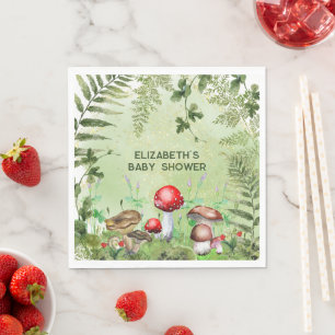 Serviette En Papier Bois rustique Verdure Champignons Champignons Ferm