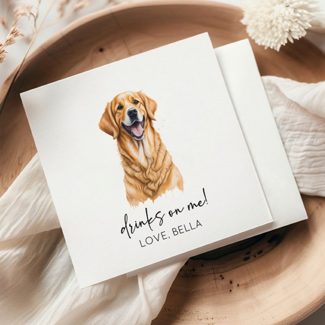 Serviette En Papier Bois Sur Moi ! Golden Retriever chien animal Maria (Créateur téléchargé)
