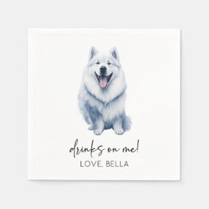Serviette En Papier Bois Sur Moi ! Samoyed Chien Mariage animal de com