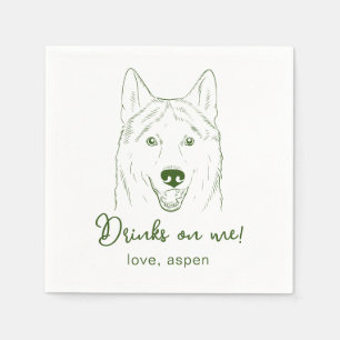 Serviette En Papier Bois sur moi ! Serviettes Mariage Husky