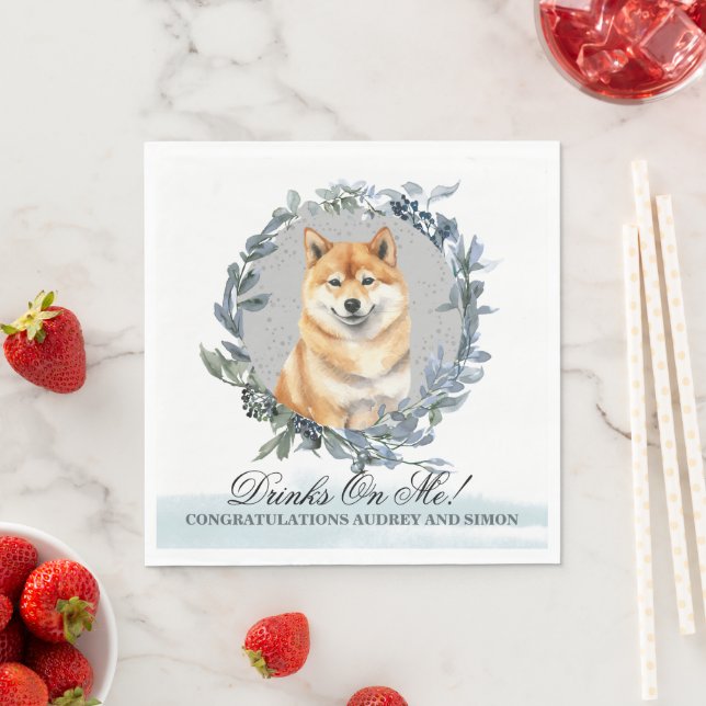 Serviette En Papier Bois Sur Moi ! Shiba inu Chien mariage animal (En situation)