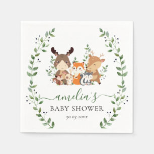 Serviette En Papier Bois Vert doux Botanique Forêt Botanique Animal