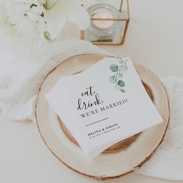 Serviette En Papier Boisson classique Nous sommes mariés Mariage (Créateur téléchargé)