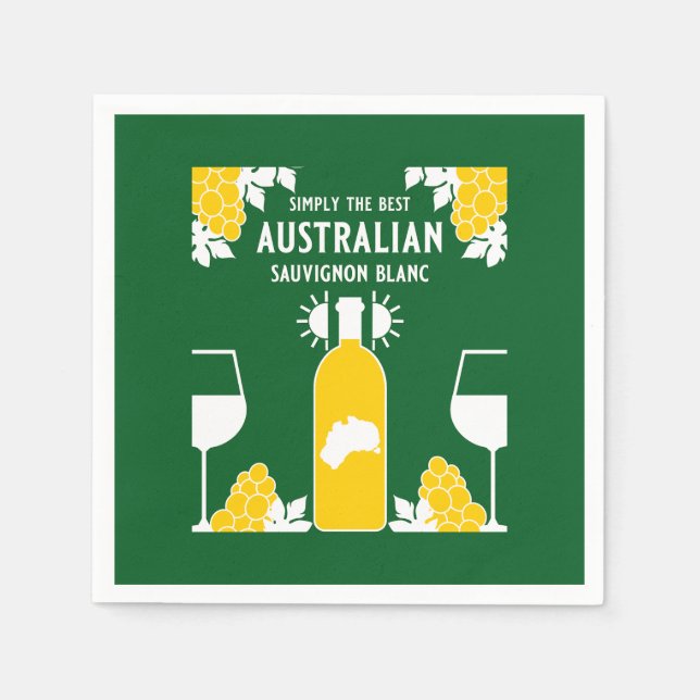 Serviette En Papier Boisson de vin Sauvignon Blanc (Devant)