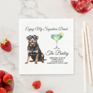 Serviette En Papier Boisson Mariage Rottweiler