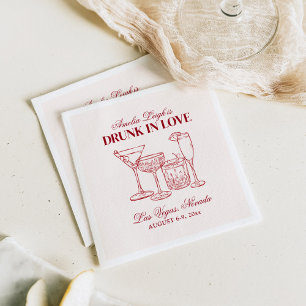 Serviette En Papier Boissons Amoureuses Enterrement de Vie de Jeune Fi