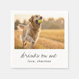 Serviette En Papier Boissons aux frais de Cute Fun Photo Modern Dog Ma