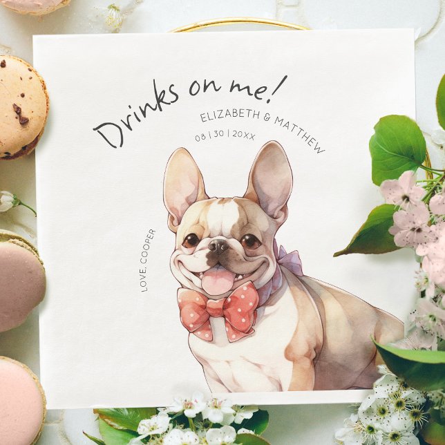 Serviette En Papier Boissons aux frais de la maison Bulldog français a (Créateur téléchargé)