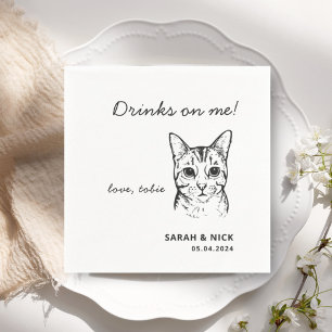 Serviette En Papier Boissons De Chat Mignonnes Sur Moi Mariage
