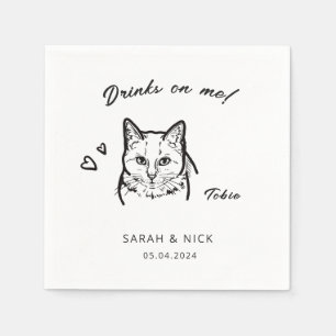 Serviette En Papier Boissons De Chat Sur Moi Mariage De Réception