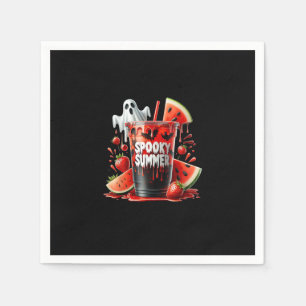 Serviette En Papier Boissons d'été éffrayantes Summerween Vibes Drôle