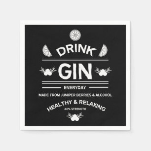 Serviette En Papier Boissons Gin   Love Gin   Décor   Service de barre