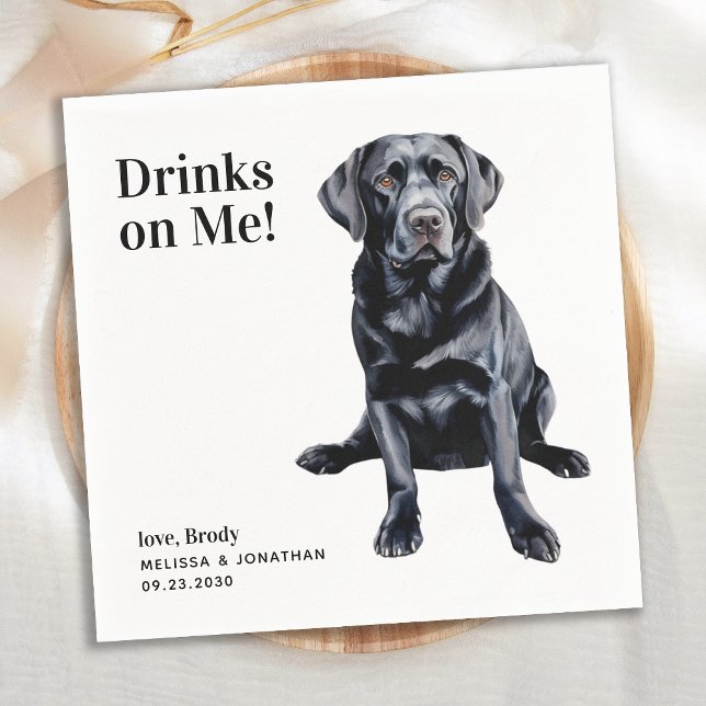 Serviette En Papier Boissons mignonnes sur moi Labrador Retriever Mari (Créateur téléchargé)