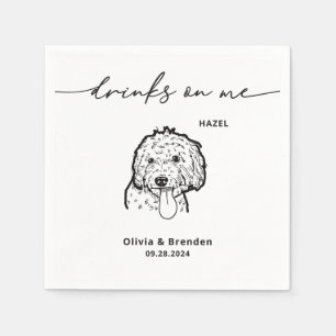 Serviette En Papier Boissons mignonnes sur moi Pet Face Chien Mariage