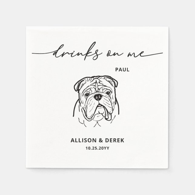 Serviette En Papier Boissons mignonnes sur moi Pet Français Bulldog Ch (Devant)