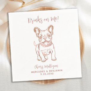 Serviette En Papier Boissons modernes sur moi Français Bulldog Rose Ma