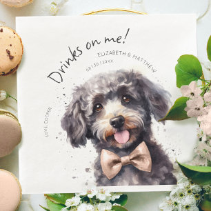 Serviette En Papier Boissons Pour Moi Peinture Aquarelle Fun Chien Drô