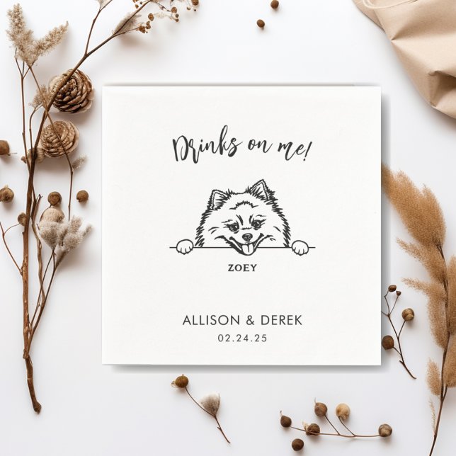 Serviette En Papier Boissons simples sur moi mignon Mariage de chien d (Créateur téléchargé)