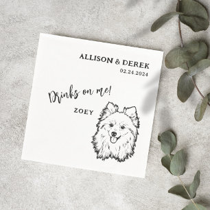 Serviette En Papier Boissons simples sur moi mignon Mariage de chien d