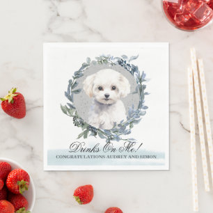 Serviette En Papier Boissons sur Me Bichon Frise Pet Mariage