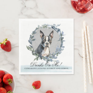 Serviette En Papier Boissons sur Me Boston Terrier Pet Mariage