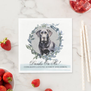 Serviette En Papier Boissons sur moi ! Chien Black Lab mariage animal 