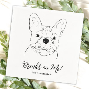 Serviette En Papier Boissons sur moi Custom French Bulldog Mariage