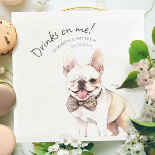 Serviette En Papier Boissons Sur Moi French Bulldog Aquarelle Chien Am