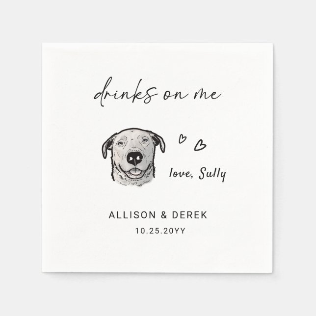 Serviette En Papier Boissons sur moi | Moderne Cute Pet Artiste Chien  (Devant)