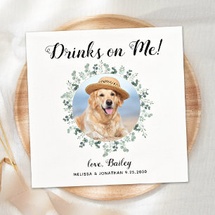 Serviette En Papier Boissons Sur Moi Open Bar Pet Photo Eucalyptus Mar