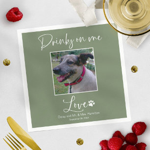 Serviette En Papier Boissons Sur Moi Pet Photo Mariage Calligraphie