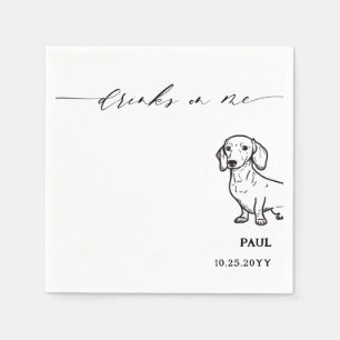 Serviette En Papier Boissons sur moi Script Dachshund Doxie Chien Mari