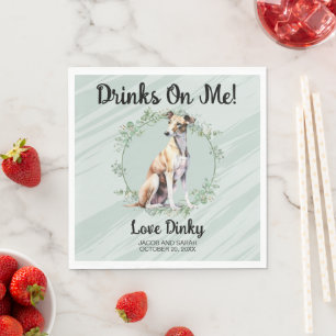 Serviette En Papier Boissons sur moi ! Serviettes Greyhound Dog avec p