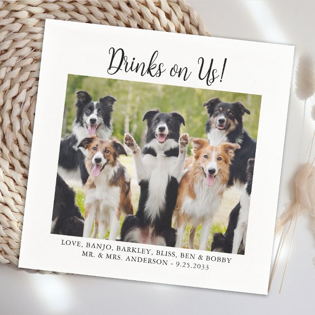 Serviette En Papier Boissons sur nous mignon Modèle Chat Chien Photo M (Créateur téléchargé)