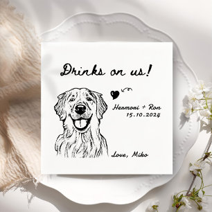 Serviette En Papier Boissons Sur Nous Minimaliste Drôle Chien Simple M