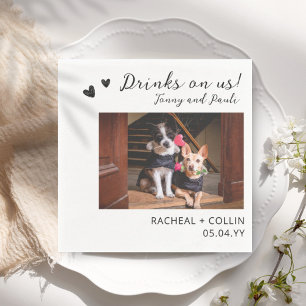 Serviette En Papier Boissons sur nous Pet Cat Chien Photo Réception Co