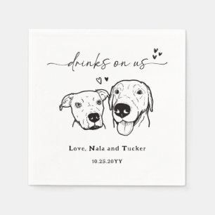 Serviette En Papier Boissons Sur Nous Retriever Terrier Chien Mariage