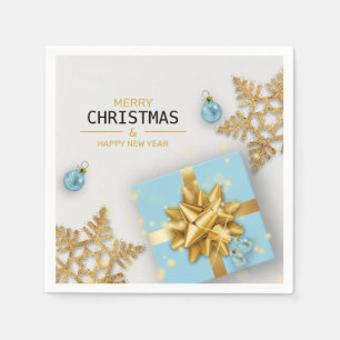 Serviette En Papier Boîte à cadeaux bleue Boules de Noël Flèches de ne
