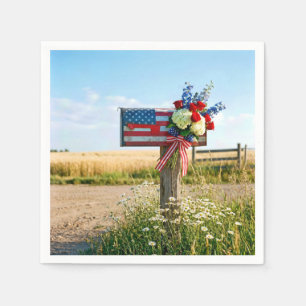 Serviette En Papier Boîte aux lettres patriotique du 4 juillet country