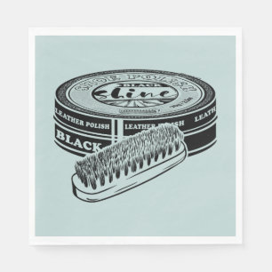 Serviette En Papier Boite de cirage à chaussures noires
