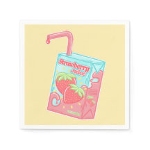 Boite de jus de fraise Jaune fête d'anniversaire