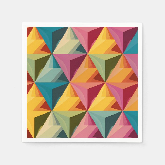 Serviette En Papier Bold Geometric Triangle Pattern  (Devant)