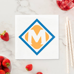 Serviette En Papier Bold Retro Metro M Logo Emblème de transport urbai