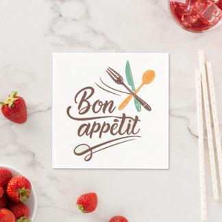 Serviette En Papier Bon Appétit Décor Cutlery Illustration