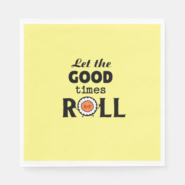 Serviette En Papier Bon temps rouler kawaii sushi (Devant)