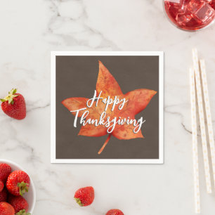 Serviette En Papier Bon thanksgiving aquarelle automne feuille d'érabl