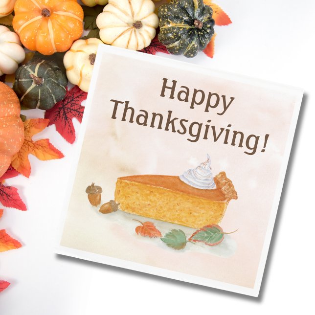 Serviette En Papier Bon thanksgiving aquarelle Citrouille papier à sec (Créateur téléchargé)